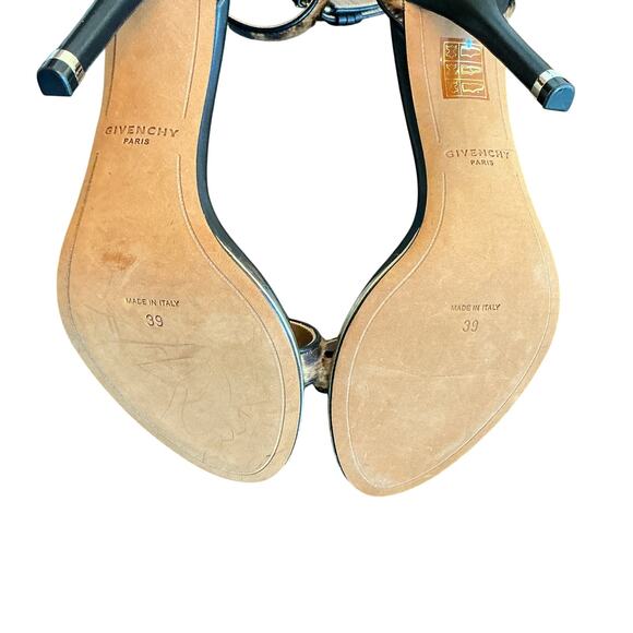 New GIVENCHY Nadia Leopard Sandals Pony Hair Ankle Strap Stiletto Heels Size 39 - Picture 13 of 16